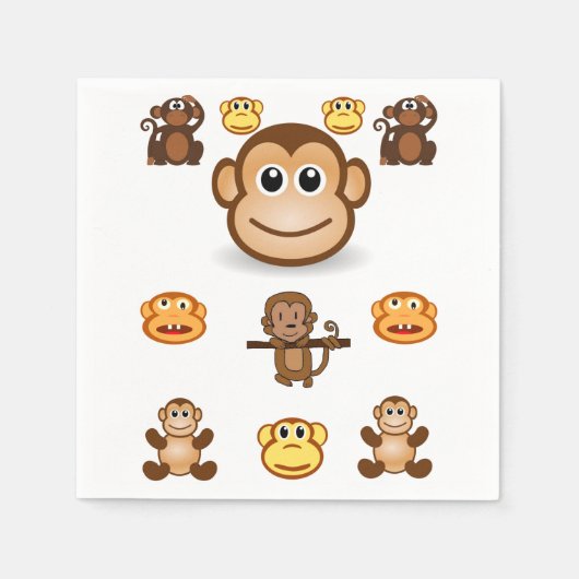 Serviette En Papier Monkey Napkin (Devant)
