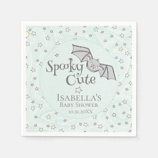 Serviette En Papier Monnaie Batty, Etoiles & Lunes Éffrayant mignonne (Devant)