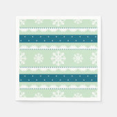 Serviette En Papier Monnaie de Noël et Snowflakes Turquoises Motif (Devant)