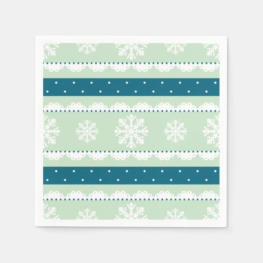 Serviette En Papier Monnaie de Noël et Snowflakes Turquoises Motif (Devant)