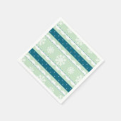 Serviette En Papier Monnaie de Noël et Snowflakes Turquoises Motif (Coin)