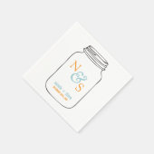 Serviette En Papier Monnaie et Tangerine Mason Jar Mariage monogramme (Coin)