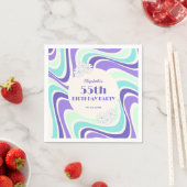 Serviette En Papier Monnaie Fleur Retro Bleu Anniversaire (En situation)