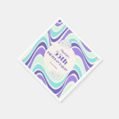 Serviette En Papier Monnaie Fleur Retro Bleu Anniversaire (Coin)