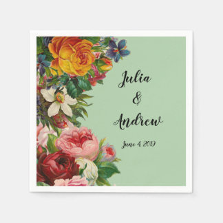 Serviette En Papier Monnaie Florale