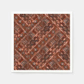 Serviette En Papier Monochrome beige brown ethnic pattern. (Devant)