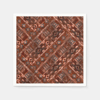 Serviette En Papier Monochrome beige brown ethnic pattern.