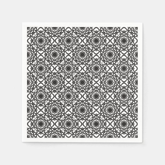 Serviette En Papier Monochrome Celtic Tangled Knot Motif (Devant)