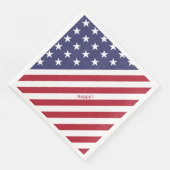 Serviette En Papier Monogram American USA Drapeau 4 juillet Personnali (Coin)