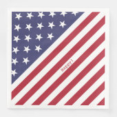 Serviette En Papier Monogram American USA Drapeau 4 juillet Personnali (Devant)