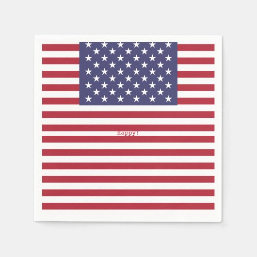 Serviette En Papier Monogram American USA Drapeau 4 juillet Personnali (Devant)