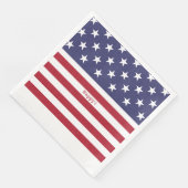 Serviette En Papier Monogram American USA Drapeau 4 juillet Personnali (Coin)