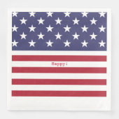 Serviette En Papier Monogram American USA Drapeau 4 juillet Personnali (Devant)