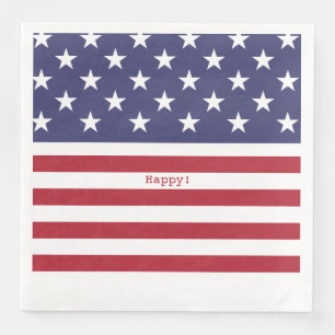 Serviette En Papier Monogram American USA Drapeau 4 juillet Personnali