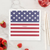 Serviette En Papier Monogram American USA Drapeau 4 juillet Personnali (En situation)