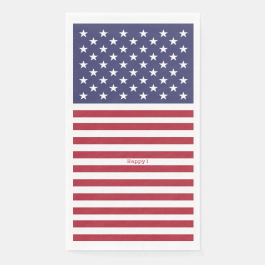 Serviette En Papier Monogram American USA Drapeau 4 juillet Personnali (Devant)