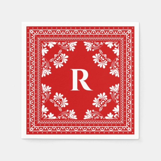 Serviette En Papier Monogram Bandanna motif (Devant)