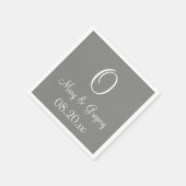 Serviette En Papier Monogram Battleship Grey Moderne Une couleur Naple (Coin)