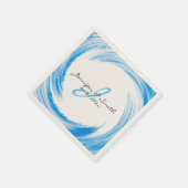 Serviette En Papier Monogram Blue Swirl Art Abstrait (Coin)