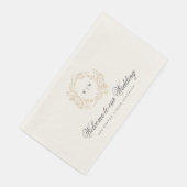 Serviette En Papier Monogram Blush Crest traditionnel Mariage élégant (Coin)