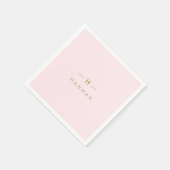 Serviette En Papier Monogram Blush | Elegant Gold Minimum (Coin)
