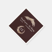 Serviette En Papier Monogram Boho Terracotta Brûlé Mariage Napki (Coin)