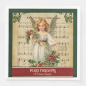 Serviette En Papier Monogram Christmas Napkins Elegant Angel Keepsake (Devant)