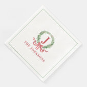 Serviette En Papier Monogram Christmas Wreath (Coin)