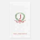 Serviette En Papier Monogram Christmas Wreath (Devant)