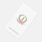 Serviette En Papier Monogram Christmas Wreath (Coin)