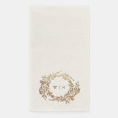 Serviette En Papier Monogram Crest classique Mariage élégant (Devant)