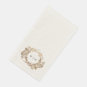 Serviette En Papier Monogram Crest classique Mariage élégant (Coin)