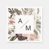 Serviette En Papier Monogram Floral (Devant)