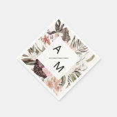Serviette En Papier Monogram Floral (Coin)