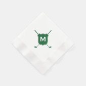 Serviette En Papier Monogram Golf Club Crest Diagonal Green Napkins (Coin)