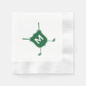 Serviette En Papier Monogram Golf Club Crest Diagonal Green Napkins (Devant)