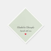 Serviette En Papier Monogram Light Sage Green Wedding Party Cocktail (Coin)