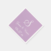 Serviette En Papier Monogram Lilac Serviettes Monochromatiques (Coin)