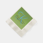 Serviette En Papier Monogram Lime Green (Coin)
