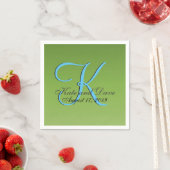Serviette En Papier Monogram Lime Green (En situation)