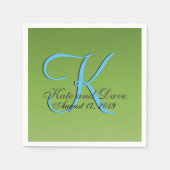 Serviette En Papier Monogram Lime Green (Devant)