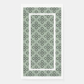 Serviette En Papier Monogram Mint Green et Black Retro Motif (Devant)