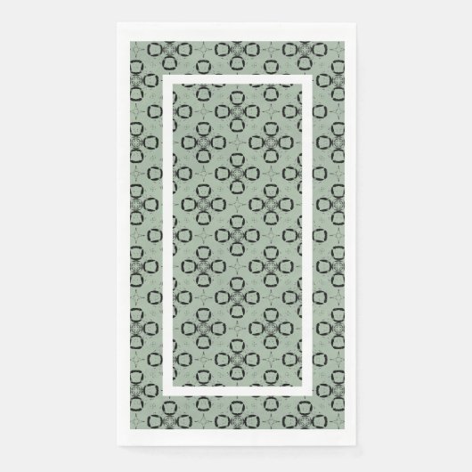 Serviette En Papier Monogram Mint Green et Black Retro Motif (Devant)