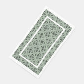 Serviette En Papier Monogram Mint Green et Black Retro Motif (Coin)