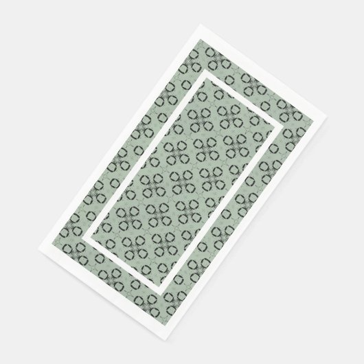Serviette En Papier Monogram Mint Green et Black Retro Motif (Coin)