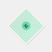 Serviette En Papier Monogram Mint Green et White Chevron Motif (Coin)