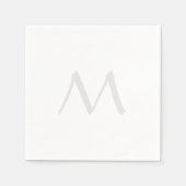 Serviette En Papier Monogram Modern Simple Minimalist Plain (Devant)