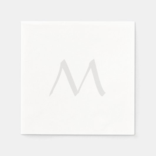 Serviette En Papier Monogram Modern Simple Minimalist Plain (Devant)