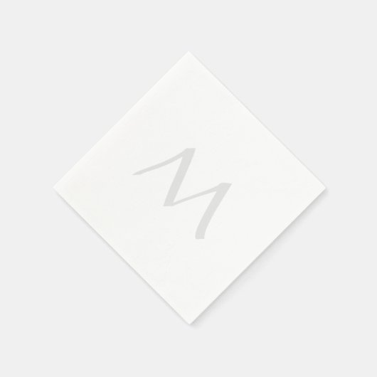 Serviette En Papier Monogram Modern Simple Minimalist Plain (Coin)