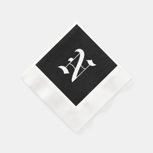 Serviette En Papier Monogram N, ancienne police anglaise, (Coin)